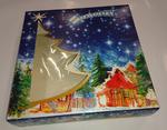 Opakowanie pudełko prezentowe 28x28 Świąteczne Boże Narodzenie niebieskie z okienkiem choinka w sklepie internetowym Karo.waw.pl