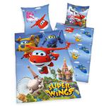 Pościel bawełniana 140x200 Super Wings 6082 samoloty roboty poszewka 70x90 w sklepie internetowym Karo.waw.pl