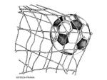 Naklejka piłka nożna w bramce prawa mundial z piłką w sklepie internetowym Naklej-To