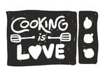 naklejka dekoracyjna z napisem Cooking is love naklejka w sklepie internetowym Naklej-To
