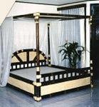Exskluzywne łóżko z baldahimem z czarnego bambusa w sklepie internetowym Extrahome.pl