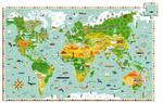 Tekturowe puzzle budowle świata 200 el. - mapa świata budowle i zwierzęta, DJECO w sklepie internetowym MądreSzkraby