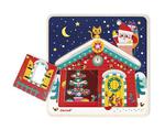 Drewniana układanka warstwowa Święta Bożego Narodzenia - choinka, Mikołaj, dzieci, JANOD J07020 w sklepie internetowym MądreSzkraby