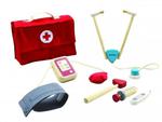 Drewniany zestaw Mały Doktor - zestaw lekarz dla dzieci: stetoskop, ciśnieniomierz, walizeczka, Plan Toys w sklepie internetowym MądreSzkraby