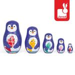 Rodzina pingwinów matrioszki - drewniane laleczki pingwinki, Janod w sklepie internetowym MądreSzkraby