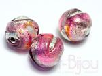 Kulki ametystowo-różowe ze srebrem 12 mm - Murano w sklepie internetowym Art-bijou.com