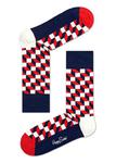 Skarpetki Happy Socks - FO01-068 - granatowe w biało-czerwone kwadraty w sklepie internetowym Sport-trada