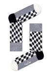 Skarpetki Happy Socks - FO01-901 - szare z biało - czarnymi kwadratami w sklepie internetowym Sport-trada