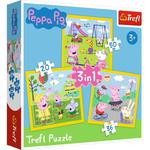 TREFL PUZZLE 3w1 WESOŁY DZIEŃ PEPPY 34849 w sklepie internetowym e-zabawkowo.pl