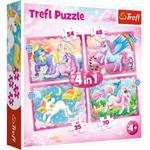 TREFL PUZZLE 4w1 JEDNOROŻCE I MAGIA 34389 w sklepie internetowym e-zabawkowo.pl