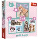 TREFL PUZZLE 3w1 SWEET & LOVELY SŁODKIE ZWIERZAKI w sklepie internetowym e-zabawkowo.pl