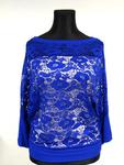 Ażurowa bluzka XXL kimono z falbanką na rękawach w sklepie internetowym Amaya-Moda.pl