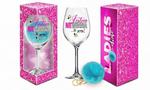 LADIES TIME - kieliszek do wina Signoria 700ml + pompon - Jestem niewinna w sklepie internetowym eRozkosz.pl