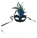 Maska-Venetian Mask Light Blue with Light Blue Stone and Feather w sklepie internetowym eRozkosz.pl