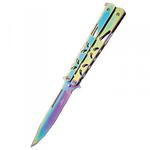 Nóż składany motylek Third Balisong Rainbow Stainless Steel, Rainbow 420 (K2450) w sklepie internetowym Redberet.pl