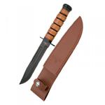 Nóż Third USMC Tactical Ka-Bar Style - Brown Leather, Black Blade (11593) w sklepie internetowym Redberet.pl