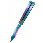 Nóż składany motylek Third Balisong Rainbow Stainless Steel, Rainbow 420 (K2805W) w sklepie internetowym Redberet.pl