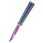 Nóż składany motylek Third Balisong Rainbow Stainless Steel, Rainbow (16071W) w sklepie internetowym Redberet.pl