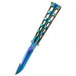Nóż składany motylek Third Balisong Shiny Rainbow Stainless Steel, Shiny Rainbow (K2919W) w sklepie internetowym Redberet.pl