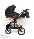 Mommy Glossy Black Rose Gold BabyActive wózek dziecięcy 2w1 z błyszczącą gondolą w sklepie internetowym Dziecięcy Świat