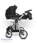 Mommy Glossy Black Silver BabyActive wózek dziecięcy 2w1 z błyszczącą gondolą w sklepie internetowym Dziecięcy Świat