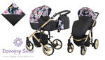 Tiaro Premium 2w1 Kunert kolor Czarny+kwiaty prestiżowy wózek dziecięcy w sklepie internetowym Dziecięcy Świat