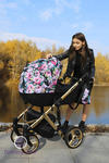 Tiaro Premium 3w1 Kunert Czarny+kwiaty wózek dziecięcy nowoczesny model w sklepie internetowym Dziecięcy Świat
