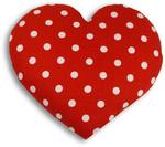 Poduszka termiczna serce, duża polka dot red w sklepie internetowym Interni.pl