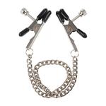 Ozdobny aluminiowy łańcuszek na piersi + klamerki w sklepie internetowym Sexshop112.pl