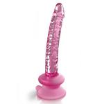 Różowe szklane dildo z przyssawką w sklepie internetowym Sexshop112.pl