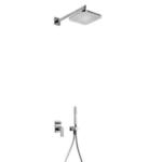 Tres Loft - zestaw prysznicowy z baterią podtynkową - bateria + deszczownica, słuchawka, uchwyt punktowy, wąż w sklepie internetowym Banyo.pl