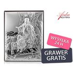 Srebrny obrazek - Anioł Stróż - Prezent dla Dziecka: Chrzest, Komunia, Rocznica-GRAWER w sklepie internetowym AnKa Biżuteria