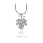 Subtelne wisiorki srebrne biżuteria - wisiorek w kształcie listka -srebrny, microseting w sklepie internetowym AnKa Biżuteria