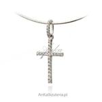 Krzyżyk srebrny z maleńkimi cyrkoniami Śliczny w sklepie internetowym AnKa Biżuteria
