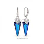 Kolczyki srebrne z kryształami Swarovski w kolorze Bermude Blue w sklepie internetowym AnKa Biżuteria