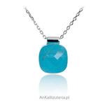 Biżuteria srebrna Naszyjnik z niebieskim agatem w sklepie internetowym AnKa Biżuteria