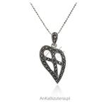 Srebrna biżuteria Zawieszka serce z markazytami w sklepie internetowym AnKa Biżuteria