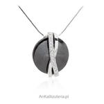 Biżuteria damska - Naszyjnik srebrny czarna ceramika w sklepie internetowym AnKa Biżuteria