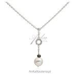 Srebrny naszyjnik z białą perełką w sklepie internetowym AnKa Biżuteria