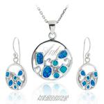 Komplet biżuterii srebrny z niebieskim opalem w sklepie internetowym AnKa Biżuteria