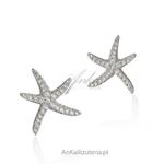 Kolczyki srebrne z cyrkoniami Rozgwiazda - Hiszpania - Lineargent w sklepie internetowym AnKa Biżuteria