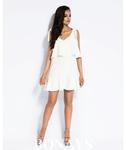 Biała krótka sukienka z wiązanymi ramionami LIA 101-Biały 101-biały, Rozmiar: XS Wysyłka w 24h, darmowa dostawa od 99PLN, mozliwość zakupu teraz i zapłaty za 30 dni - PayU - płacę później w sklepie internetowym Bonays.pl