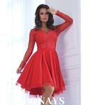 Czerwona tiulowa sukienka z tiulowym rękawem ZOSIA B2160-02 B2160-02, Rozmiar: XL Wysyłka w 24h, darmowa dostawa od 99PLN, mozliwość zakupu teraz i zapłaty za 30 dni - PayU - płacę później w sklepie internetowym Bonays.pl