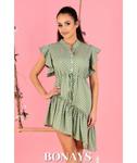 Zielona asymetryczna sukienka z groszkiem i falbankami LIANA liana-green-d155 liana-green-d155, Rozmiar: XL Wysyłka w 24h, darmowa dostawa od 99PLN, mozliwość zakupu teraz i zapłaty za 30 dni - PayU w sklepie internetowym Bonays.pl