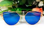 Okulary przeciwsłoneczne damskie kocie oczy lustrzanki niebieskie w sklepie internetowym Divine Wear 