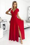 STELLA Sukienka maxi długa brokatowa z falbankami czerwona w sklepie internetowym Divine Wear 