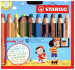 Buntstift, Wasserfarbe & Wachsmalkreide - STABILO woody 3 in 1 - 10er Pack - mit 10 verschiedenen Farben w sklepie internetowym Libristo.pl