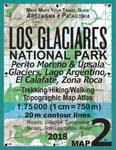 Los Glaciares National Park Map 2 Perito Moreno & Upsala Glaciers, Lago Argentino, El Calafate, Zona Roca Trekking/Hiking/Walking Topographic Map Atla w sklepie internetowym Libristo.pl