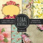 Vintage Floral Scrapbook Paper Pad 8x8 Scrapbooking Kit for Papercrafts, Cardmaking, DIY Crafts, Flower Background, Vintage Design w sklepie internetowym Libristo.pl