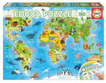 Educa - Tiere Weltkarte 150 Teile Puzzle ** w sklepie internetowym Libristo.pl
